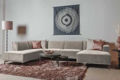 Zitbanken*HUUS Bank Denemarken – Chaise longue + Ottoman + 2,5-zits