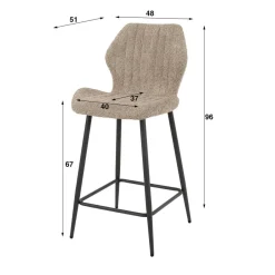 Barstoelen*HUUS Barstoel Lennie (per 2 stuks)