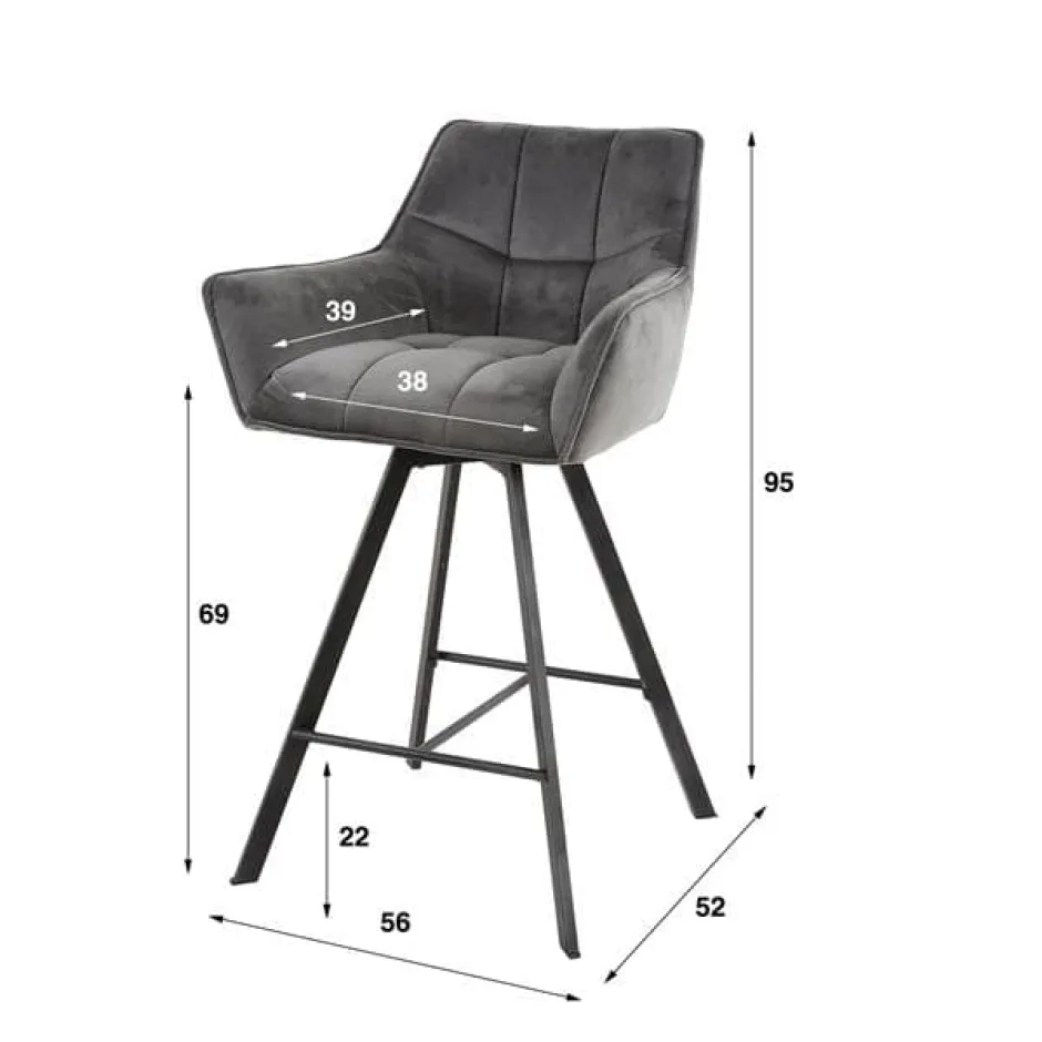 Barstoelen*HUUS Barstoel Rikki (per 2 stuks)