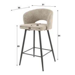 Barstoelen*HUUS Barstoel Sascha (per 2 stuks)