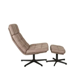 Draaifauteuil*HUUS Draaifauteuil Alvar + Hocker