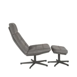 Draaifauteuil*HUUS Draaifauteuil Alvar + Hocker