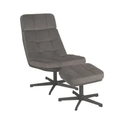 Draaifauteuil*HUUS Draaifauteuil Alvar + Hocker