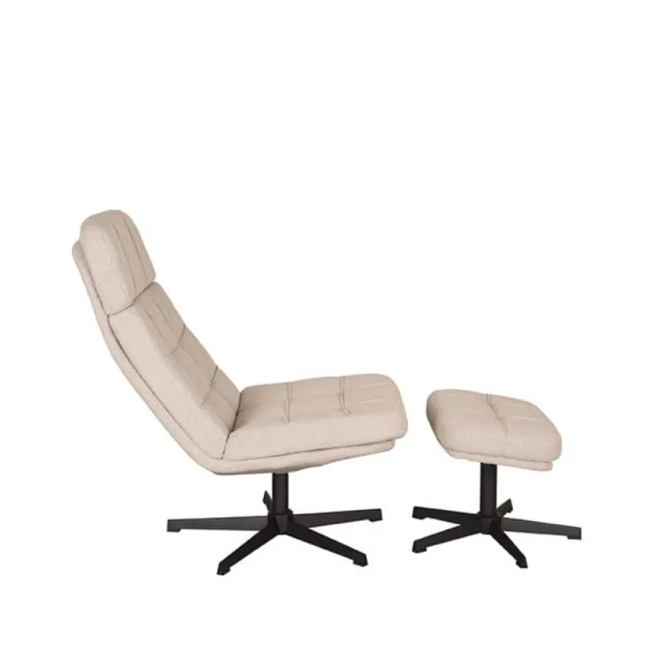 Draaifauteuil*HUUS Draaifauteuil Alvar + Hocker