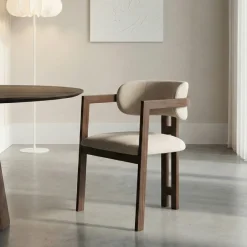 Eetkamerstoelen*HUUS Eetkamerstoel Japandi – armleuning