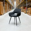 Eetkamerstoelen*HUUS Eetkamerstoel Jelle – Fluweel Zwart