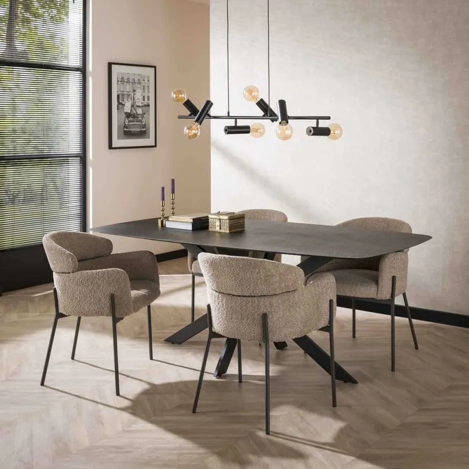 Eetkamerstoelen*HUUS Eetkamerstoel Julliet (per 2 stuks) Zand