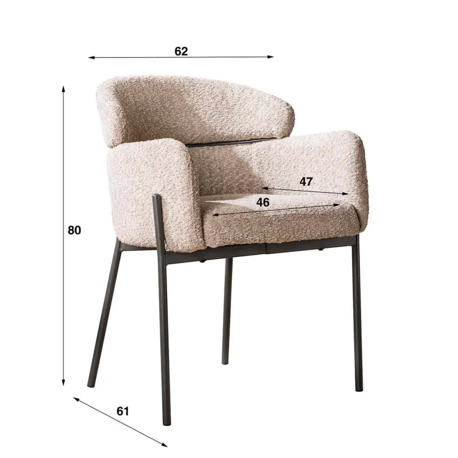 Eetkamerstoelen*HUUS Eetkamerstoel Julliet (per 2 stuks) Zand