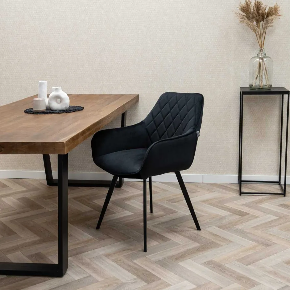 Eetkamerstoelen*HUUS Eetkamerstoel Karl Velvet Kick (per 2 stuks)