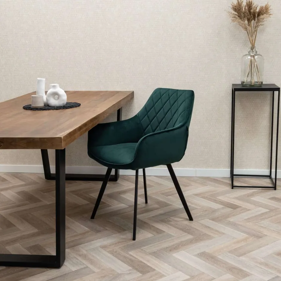 Eetkamerstoelen*HUUS Eetkamerstoel Karl Velvet Kick (per 2 stuks)