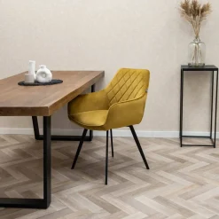 Eetkamerstoelen*HUUS Eetkamerstoel Karl Velvet Kick (per 2 stuks)