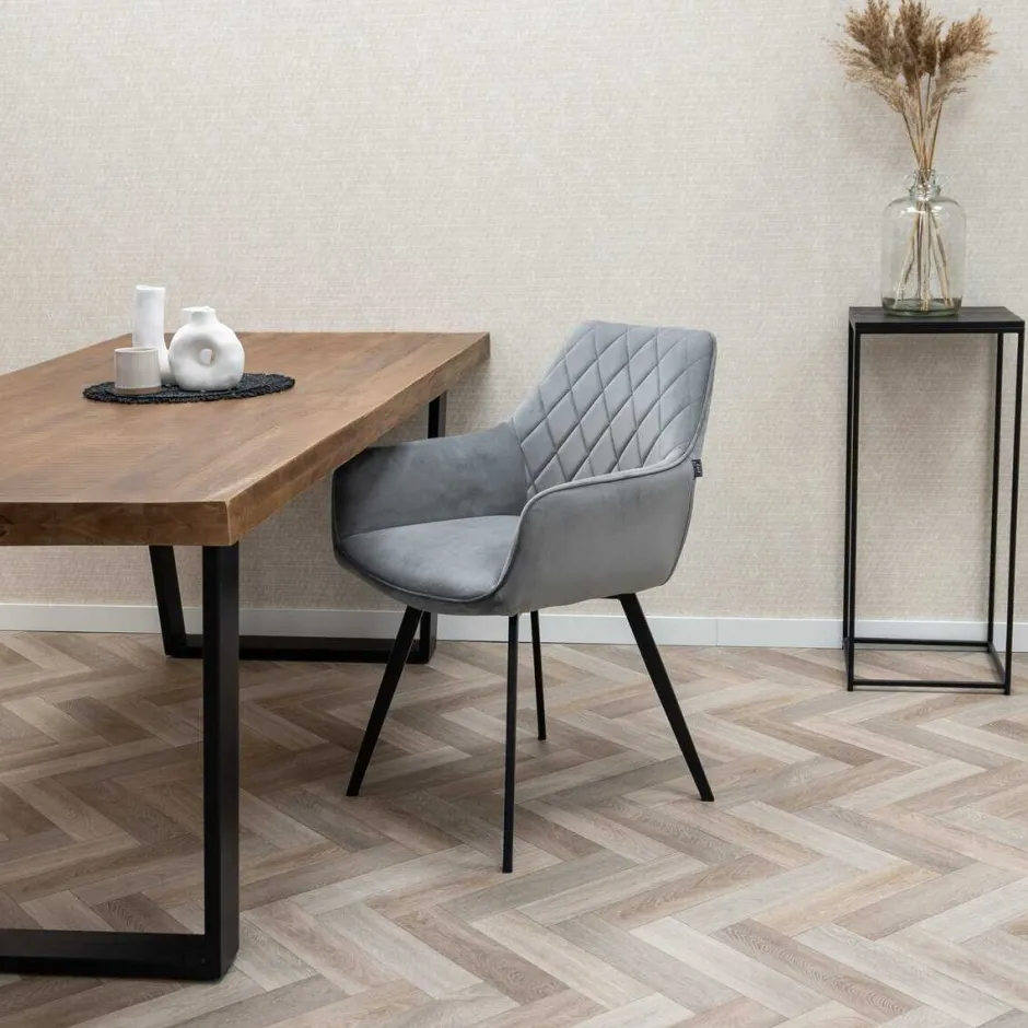 Eetkamerstoelen*HUUS Eetkamerstoel Karl Velvet Kick (per 2 stuks)
