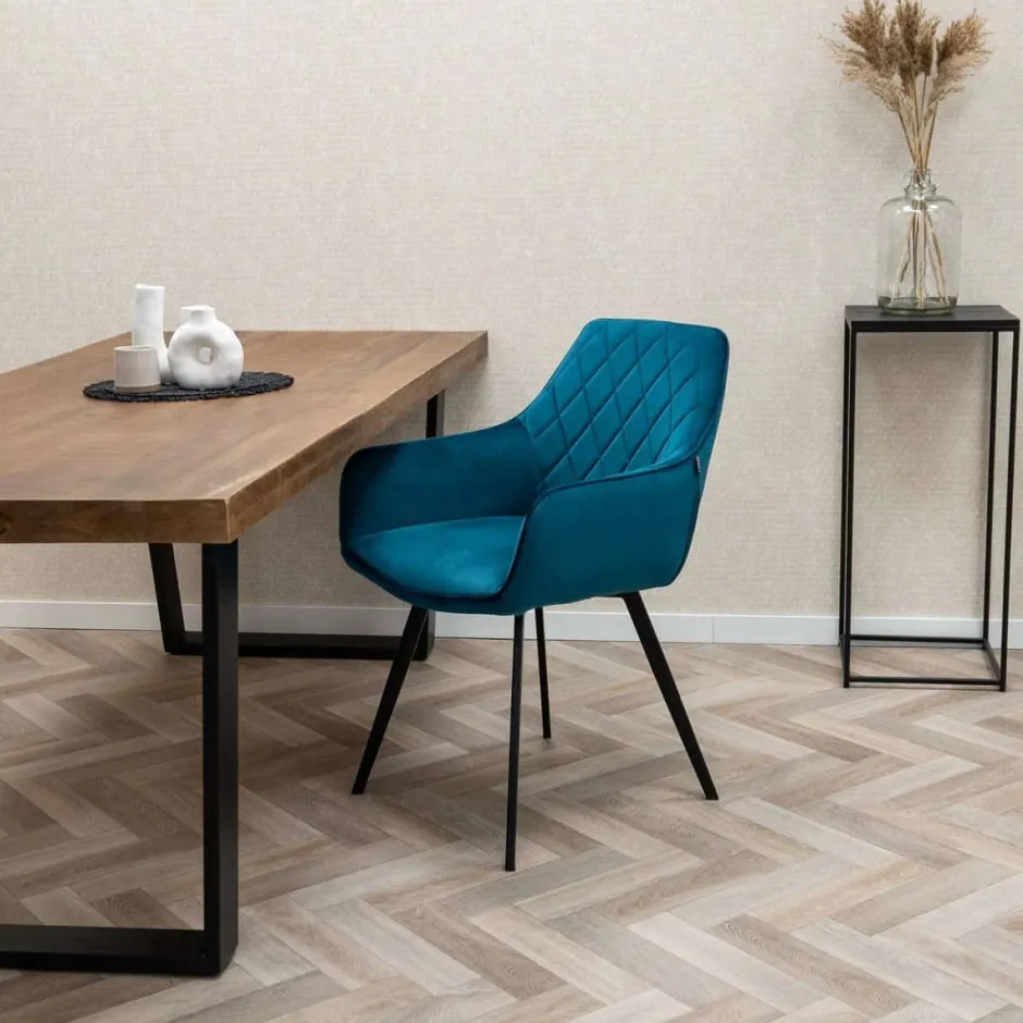 Eetkamerstoelen*HUUS Eetkamerstoel Karl Velvet Kick (per 2 stuks)