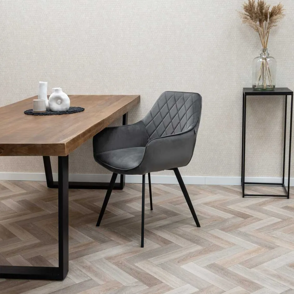 Eetkamerstoelen*HUUS Eetkamerstoel Karl Velvet Kick (per 2 stuks)