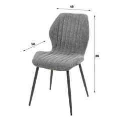 Eetkamerstoelen*HUUS Eetkamerstoel Lennie (per 4 stuks) Zand