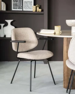 Eetkamerstoelen*HUUS Eetkamerstoel Lynn met armleuning