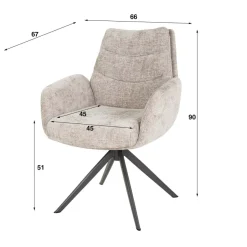 Eetkamerstoelen*HUUS Eetkamerstoel Ricky (per 2 stuks)