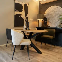 Eetkamerstoelen*HUUS Eetkamerstoel Santos Zwart