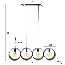 Hanglampen*HUUS Hanglamp Angelo – Horizontaal