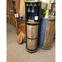 Opbergkasten*HUUS Hoge wijnkast Lotte Zwart