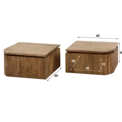 Nachtkastjes*HUUS Nachtkastje Elida – Set van 2